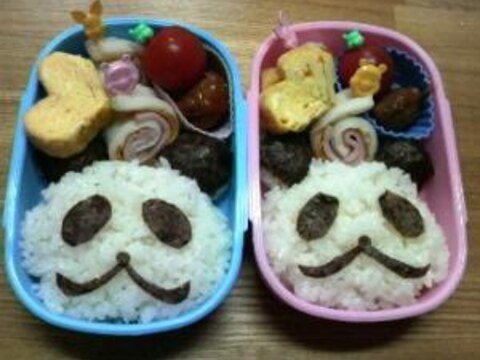 かんたんキャラ弁『パンダ弁当』